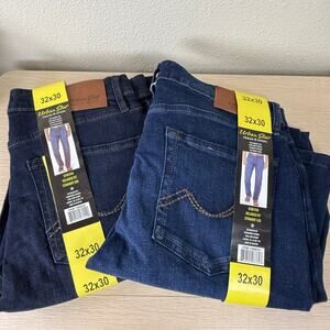 Urban Star NWT Mens Stretch Relaxed Fit Straight Leg Denim Blue Jeans 32 x 30